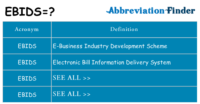 What does ebids stand for