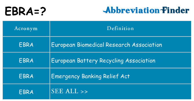 What does ebra stand for