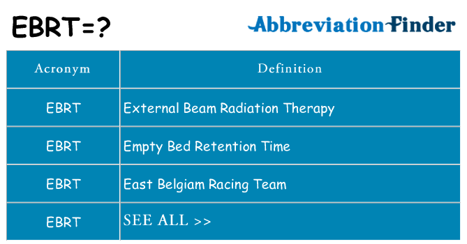 What does ebrt stand for