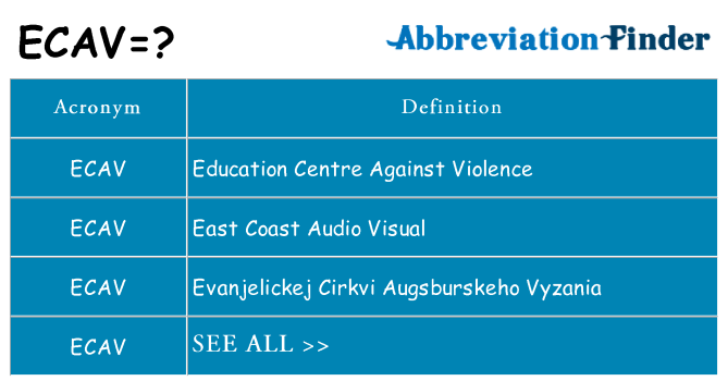 What does ecav stand for