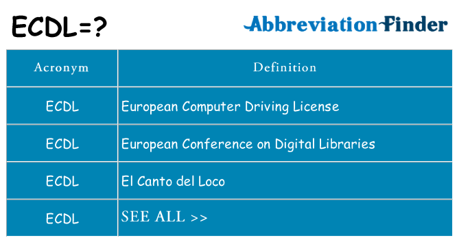 What does ecdl stand for