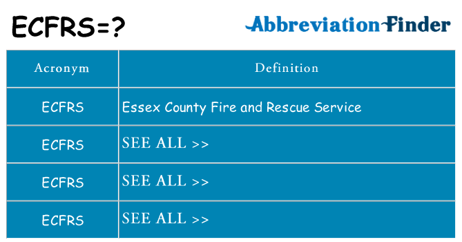 What does ecfrs stand for