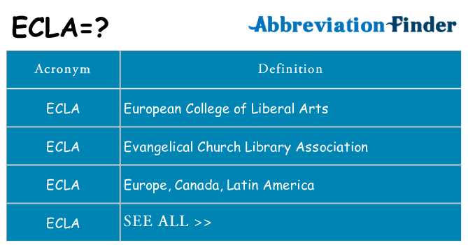 What does ecla stand for