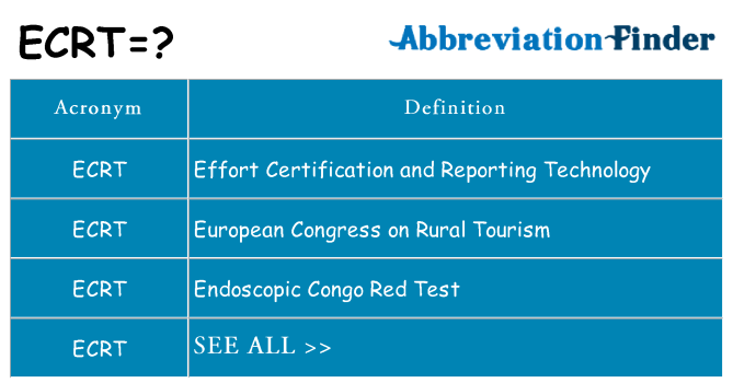 What does ecrt stand for