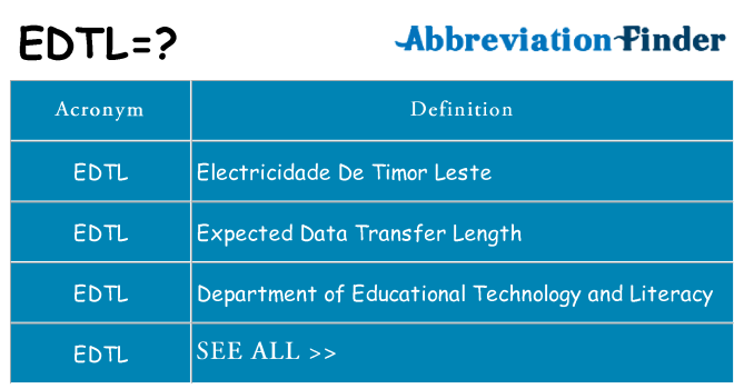 What does edtl stand for