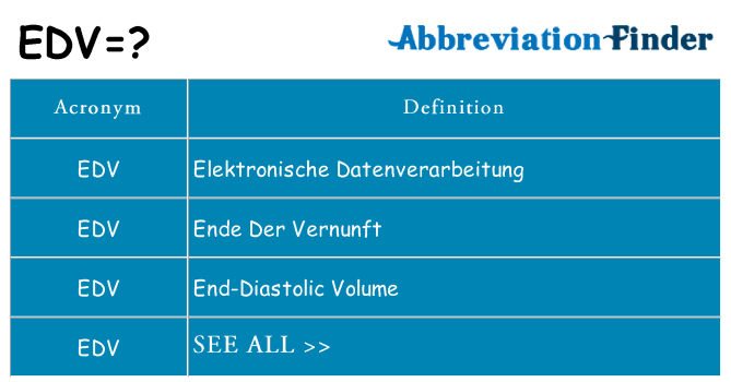 What does edv stand for