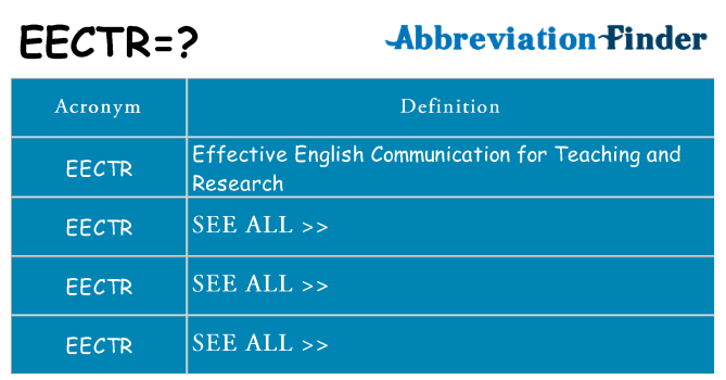 What does eectr stand for