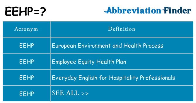 What does eehp stand for
