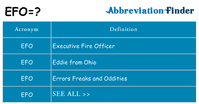 What does efo stand for