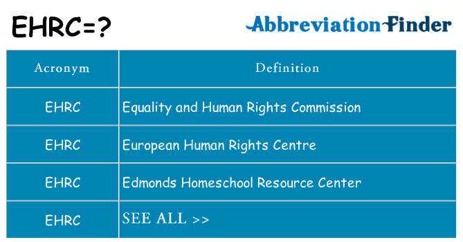What does ehrc stand for