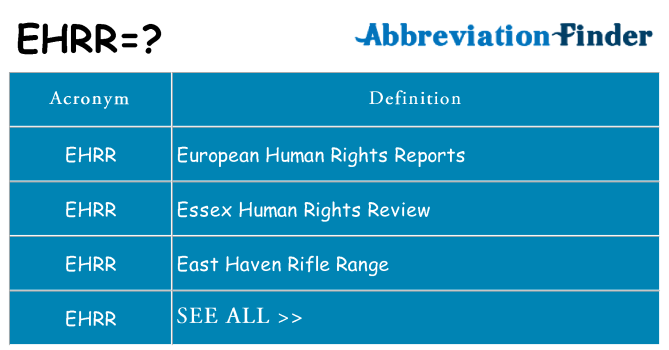 What does ehrr stand for