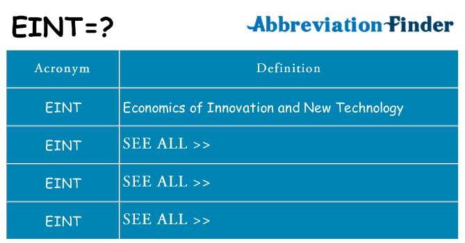 What does eint stand for