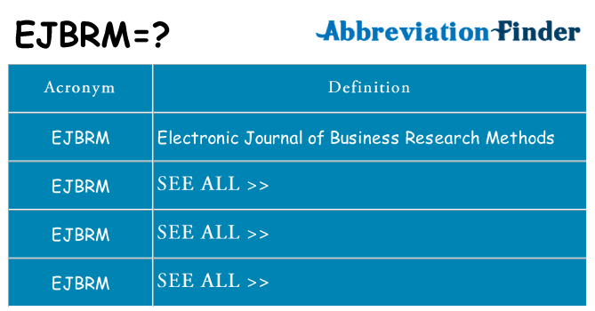 What does ejbrm stand for