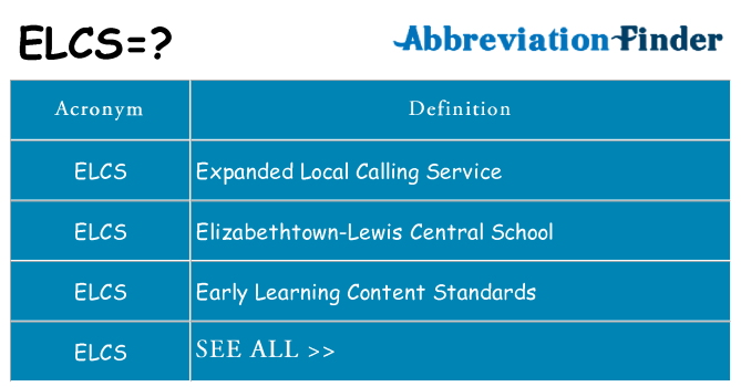 What does elcs stand for