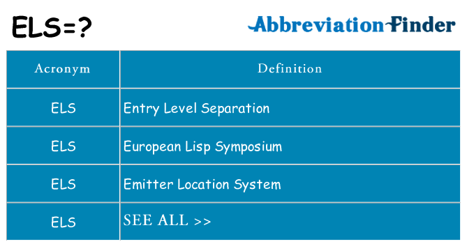 What does els stand for