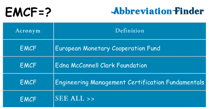 What does emcf stand for