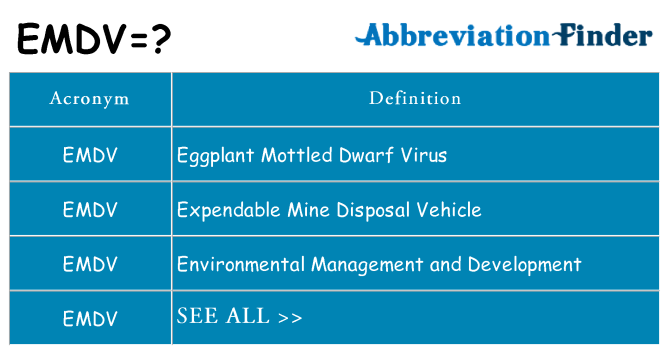 What does emdv stand for