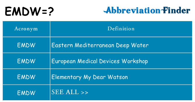 What does emdw stand for