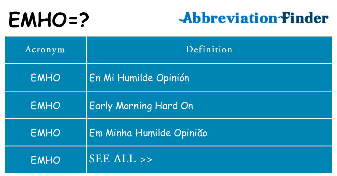 What does emho stand for