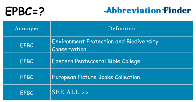 What does epbc stand for