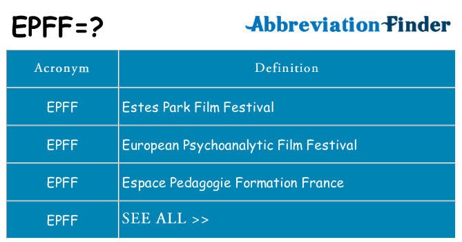What does epff stand for