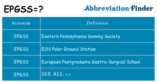 What does epgss stand for