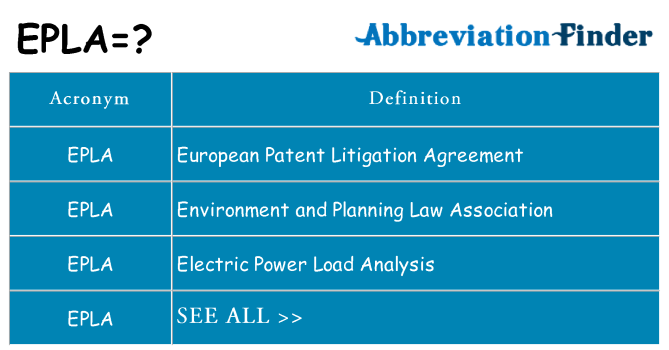 What does epla stand for