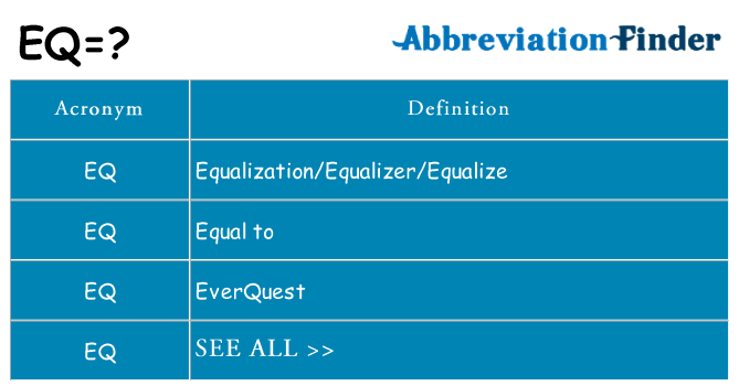 What does eq stand for