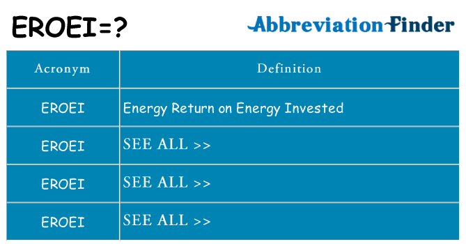 What does eroei stand for