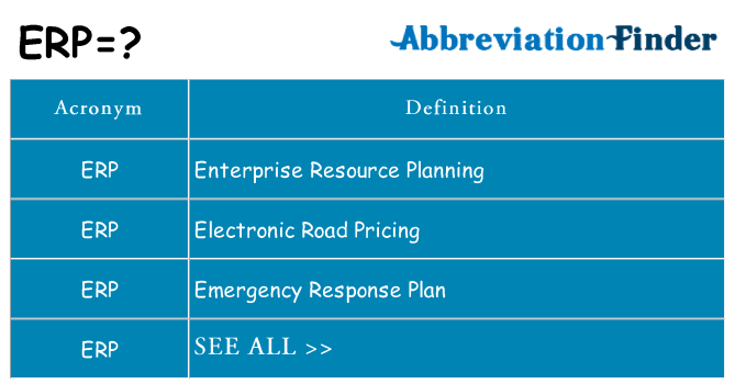 What does erp stand for