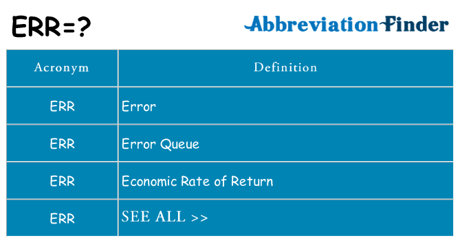 What does err stand for