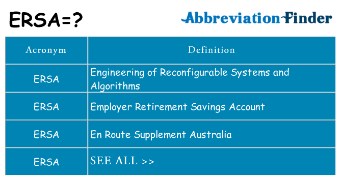 What does ersa stand for