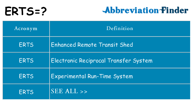 What does erts stand for