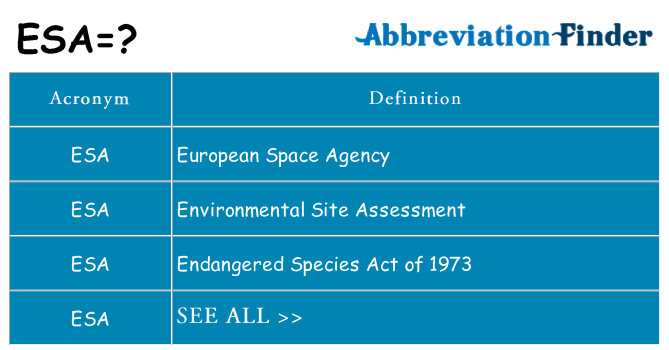 What does esa stand for