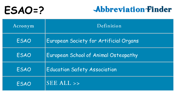 What does esao stand for