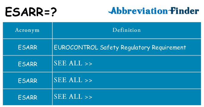 What does esarr stand for