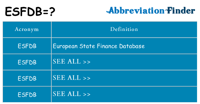 What does esfdb stand for