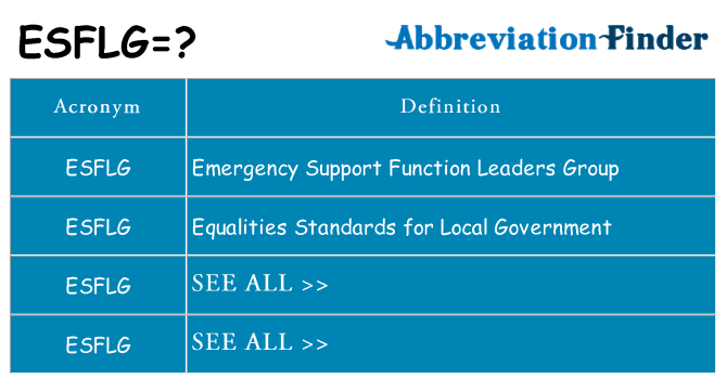 What does esflg stand for