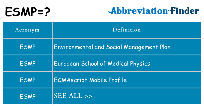 What does esmp stand for