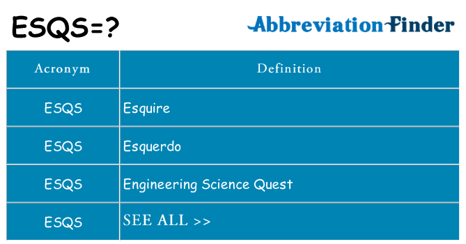 What does esqs stand for