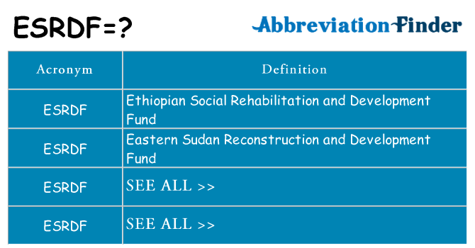 What does esrdf stand for
