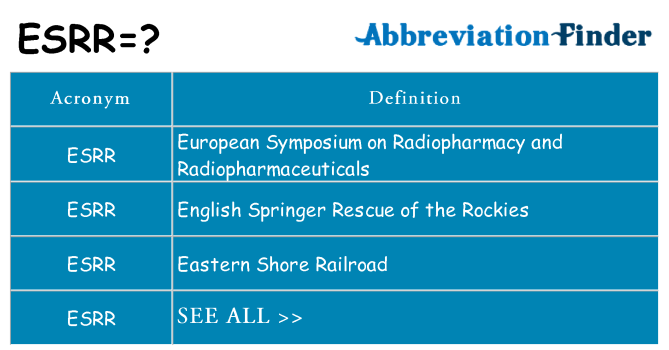 What does esrr stand for