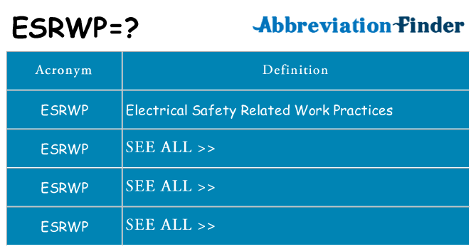 What does esrwp stand for
