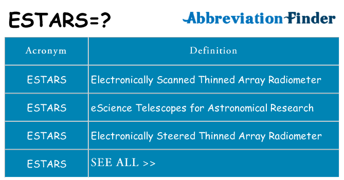 What does estars stand for
