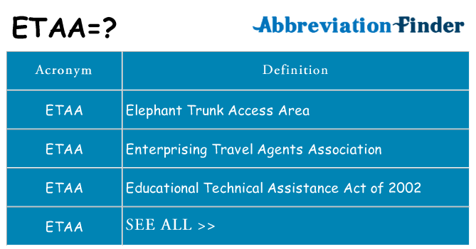What does etaa stand for
