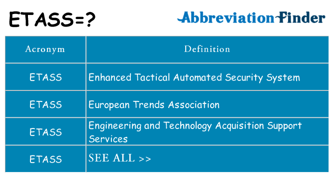 What does etass stand for