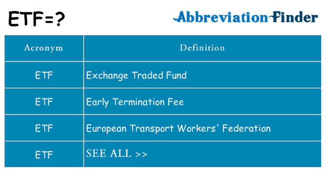 What does etf stand for