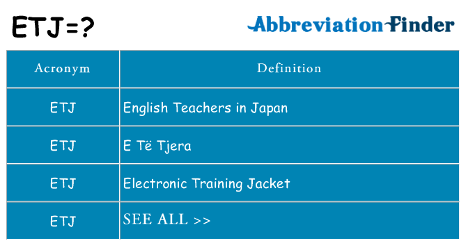 What does etj stand for