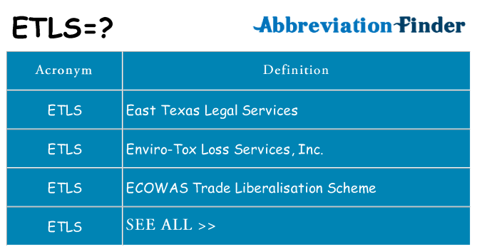 What does etls stand for