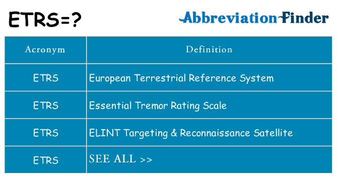 What does etrs stand for